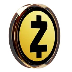 A gold coin with a bold black Zcash (ZEC) cryptocurrency symbol in the center, set against a plain background—perfect for those looking to learn how to buy Zcash.